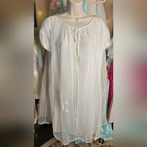 60s Gossard Artemis double layer white chiffon nightie